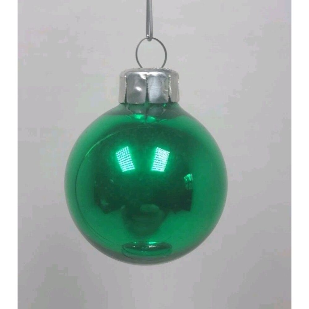Vintage Solid Green East Germany Glass Christmas Ornament Green 1940's